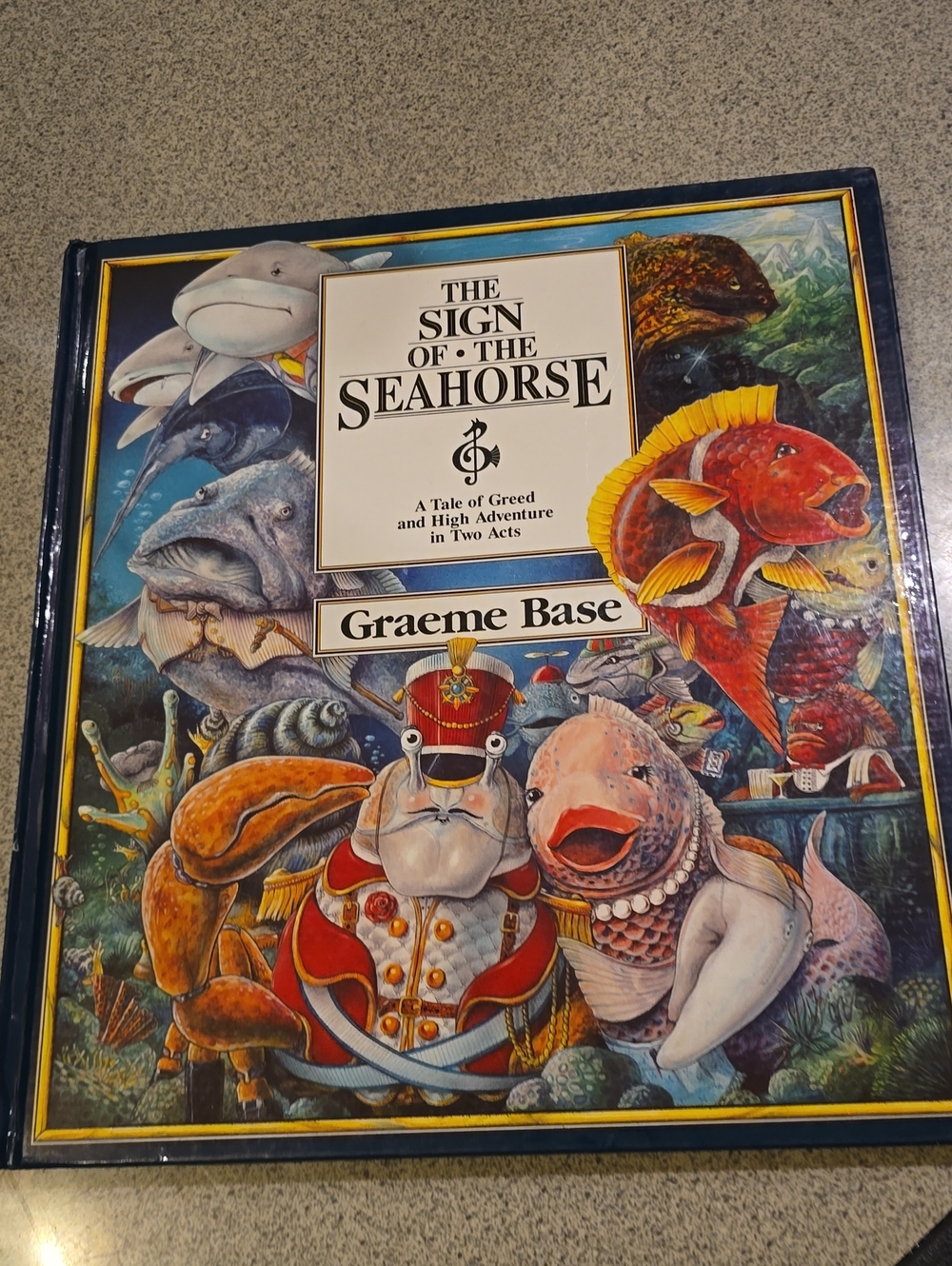 Vintage Kids Book The Sign of the Seahorse by Graeme Base - Hardcover